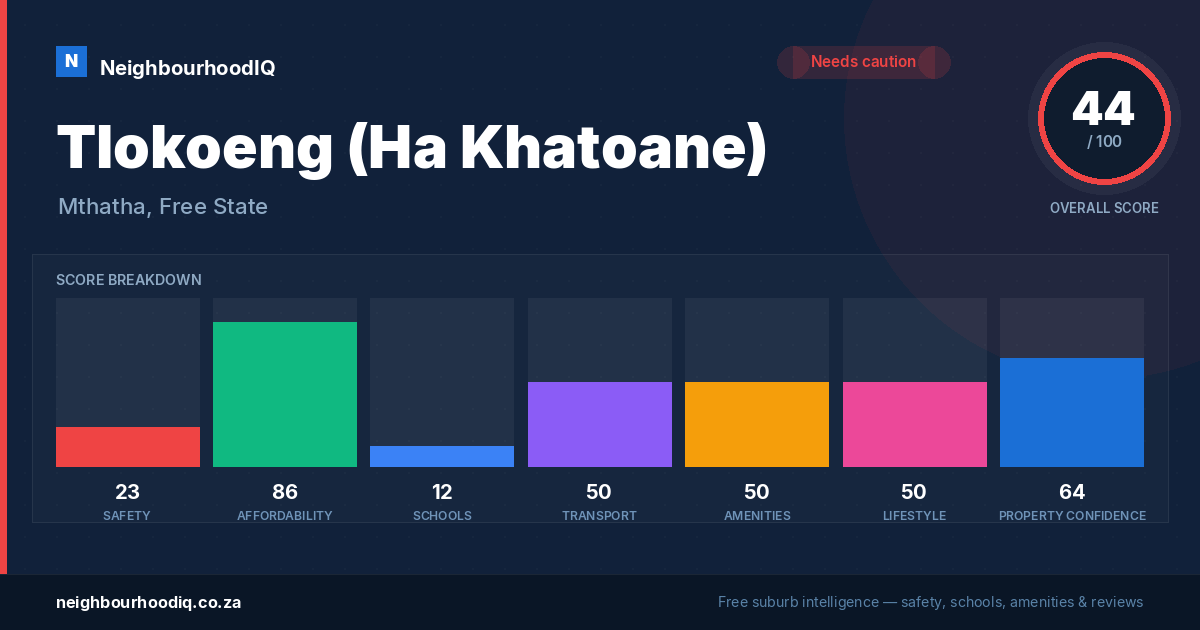 Tlokoeng (Ha Khatoane) report card