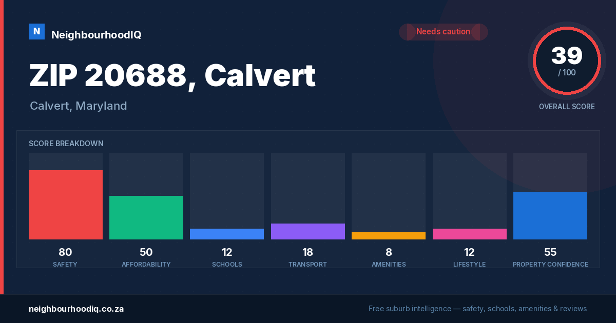 ZIP 20688, Calvert report card