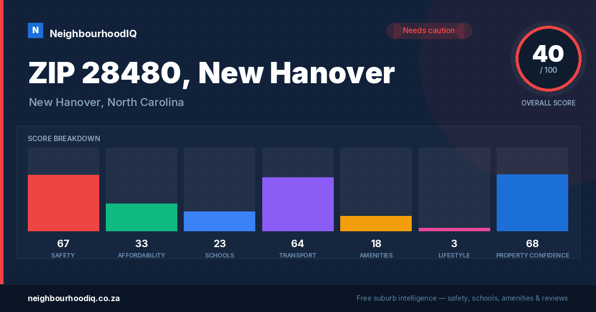 ZIP 28480, New Hanover report card