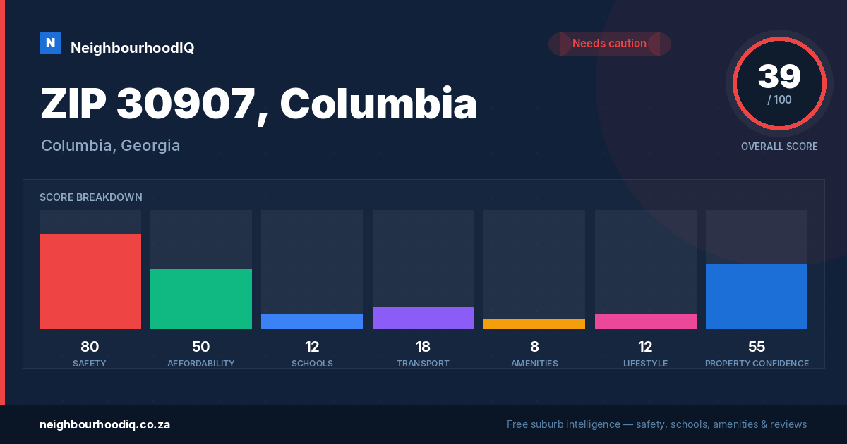 ZIP 30907, Columbia report card