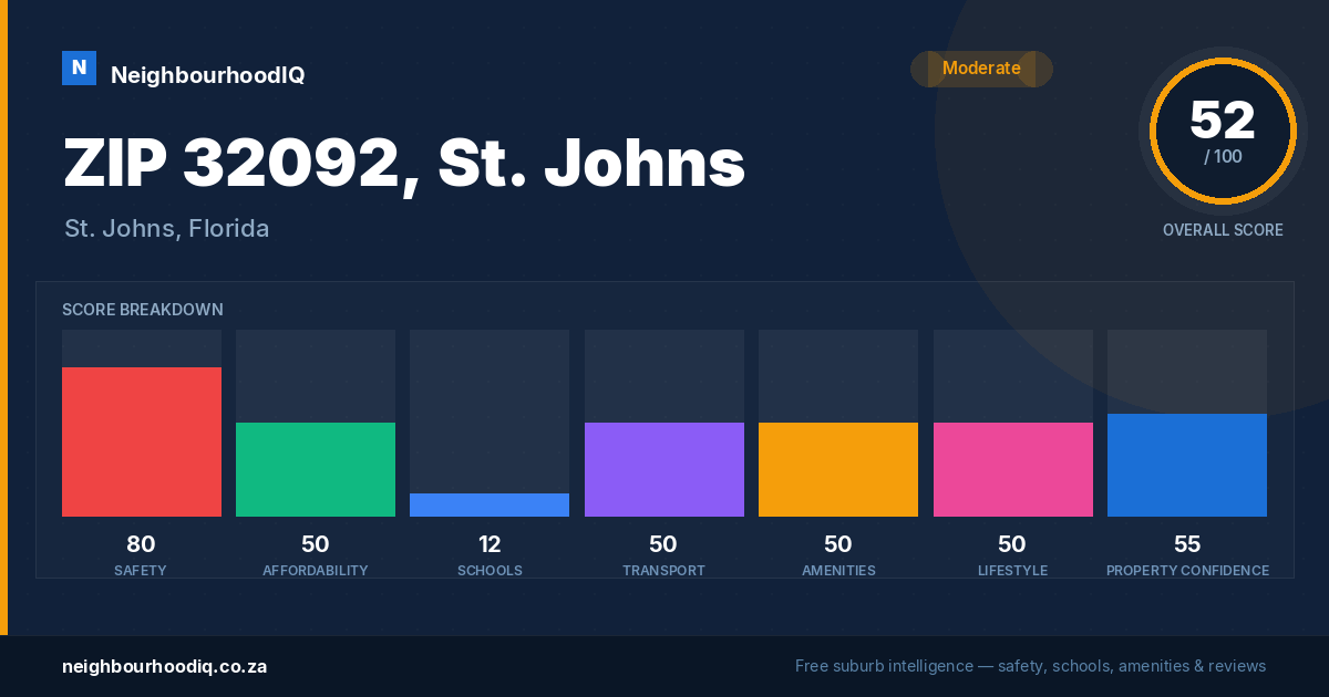 ZIP 32092, St. Johns report card