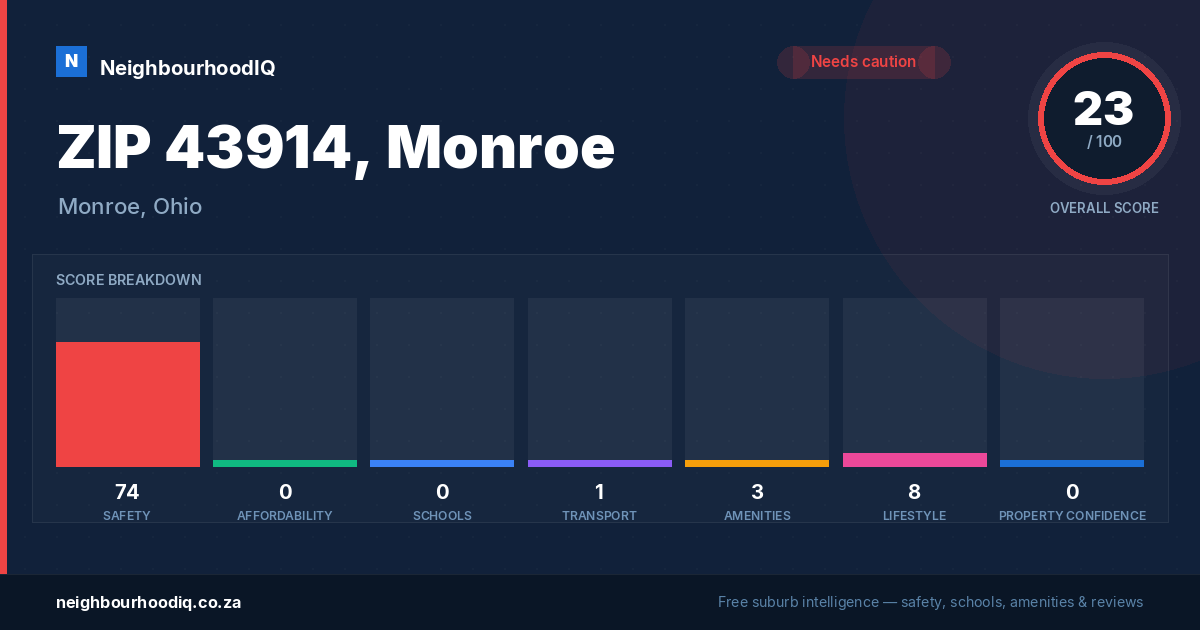 ZIP 43914, Monroe report card