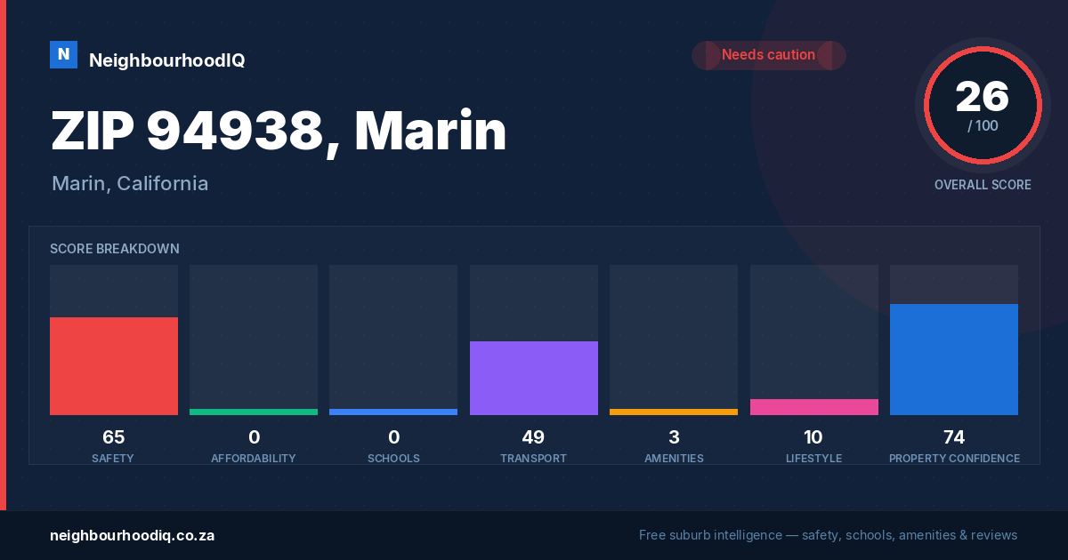 ZIP 94938, Marin report card