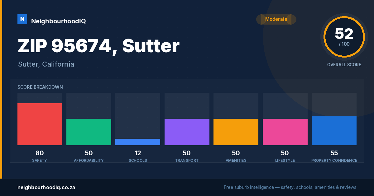 ZIP 95674, Sutter report card
