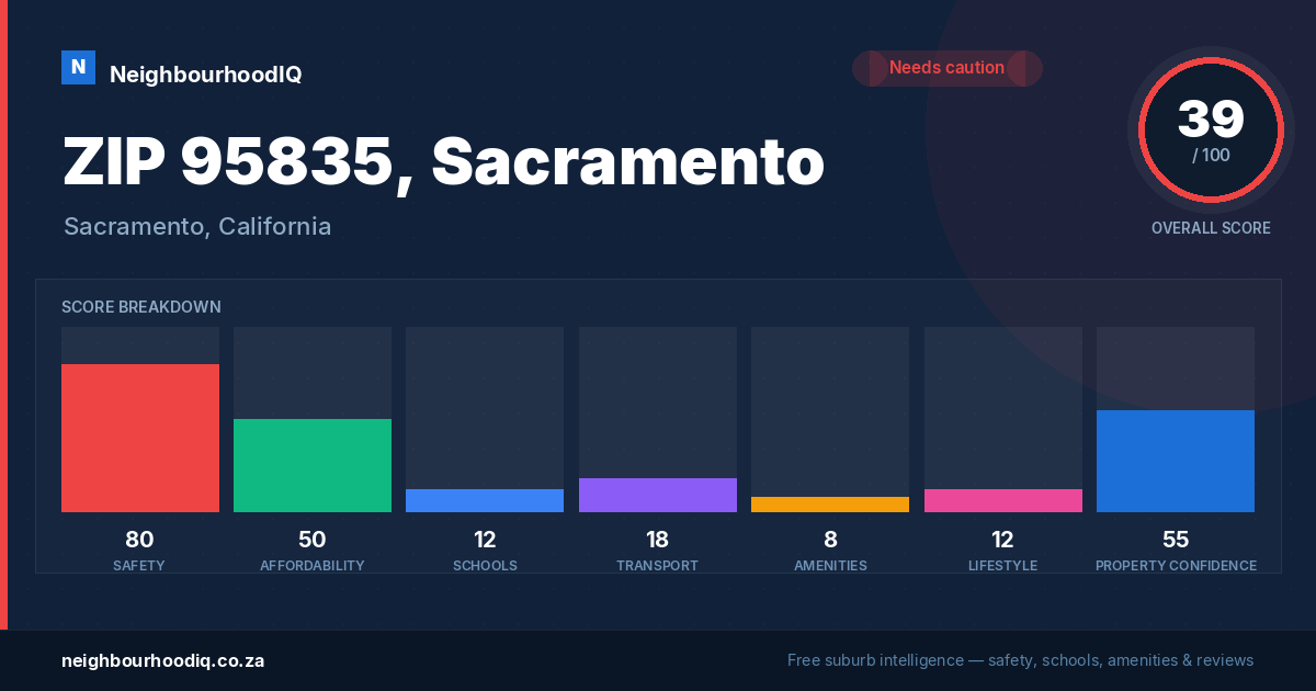 ZIP 95835, Sacramento report card